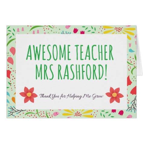 Personalised Awesome Teacher Card Zazzle Best Teacher Cards Teacher