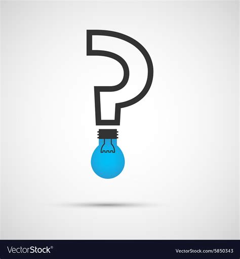 flat question mark with a light bulb royalty free vector