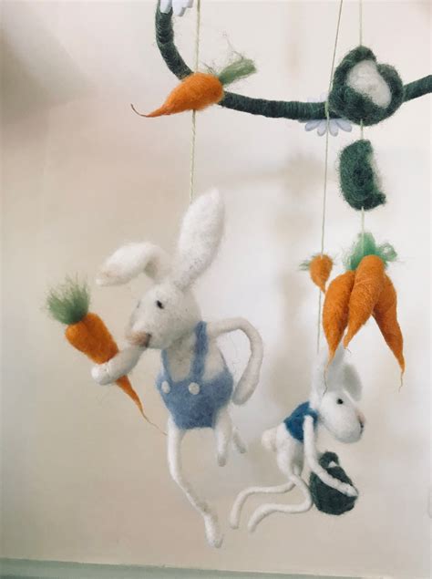 Rabbit Mobile/Ready to Ship/Woodland Mobile/Bunny Mobile/Crib Mobile/Mobile/Bunnies Mobile 