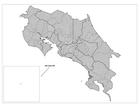 Mapa Mudo Político De Los Distritos De Costa Rica Mapas Mudos Atlas