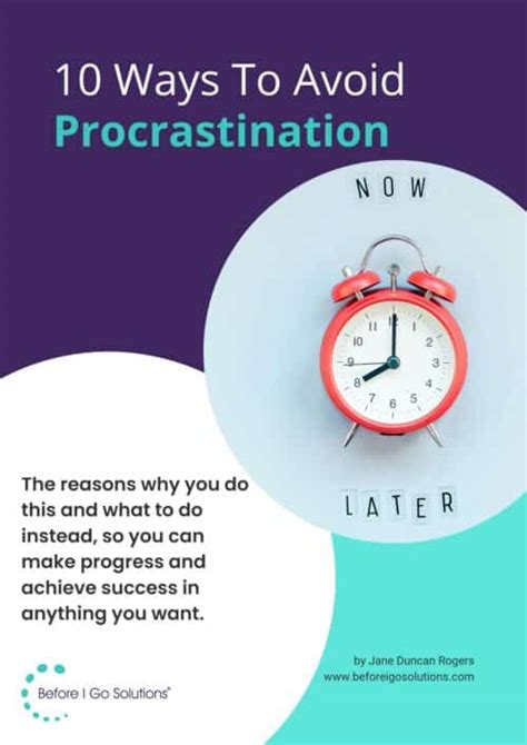 10 Ways To Avoid Procrastination Before I Go Solutions