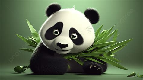 Animated Wallpaper Background Panda Bear Sitting On Green Leaves