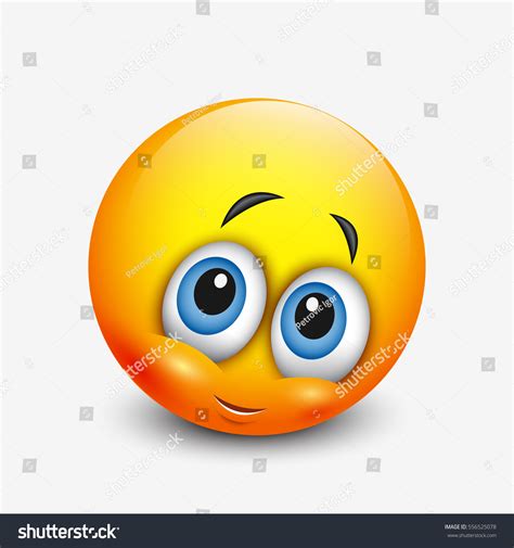 Cute Shy Emoticon Emoji Vector Illustration Stock Vector 784 The Best