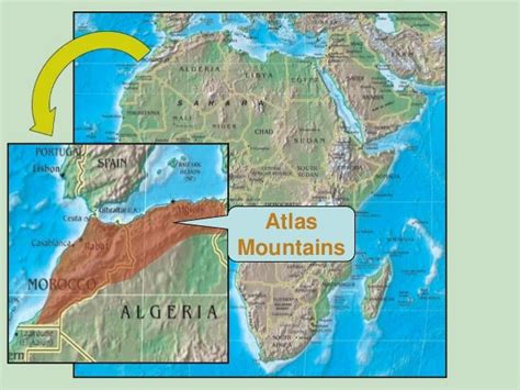 Atlas Mountains Physical Map