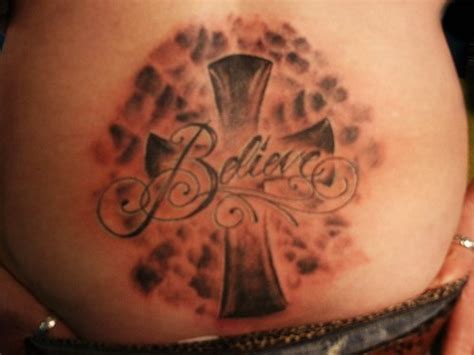 Believe Text Cross Tattoo Tattooimagesbiz