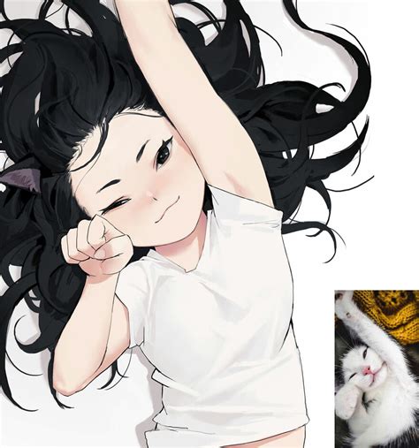 anime girls as cats