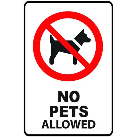 No pets allowed sign, no dogs and cats allowed sign, 10x14 rust free aluminum, weather/fade resistant, easy mounting, indoor/outdoor use, made in usa by sigo signs. Rectangular Plastic No Pets Allowed Sign-PSE-0109 - The ...