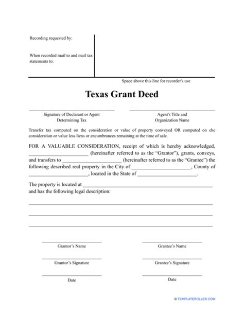 Texas Grant Deed Form Fill Out Sign Online And Download Pdf