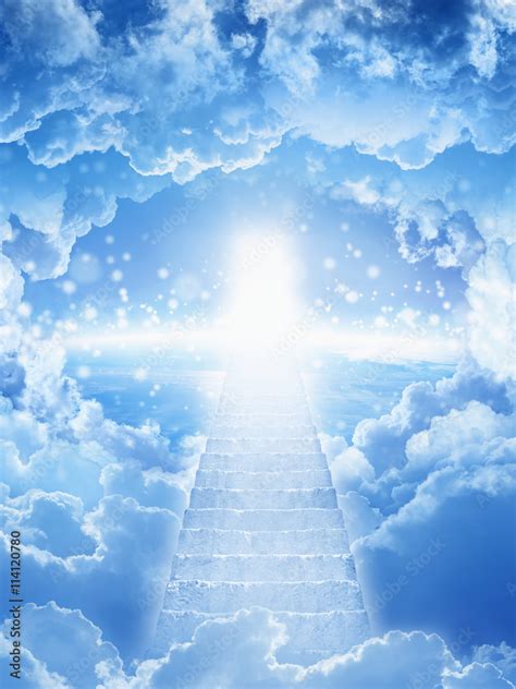 Stairs To Heaven Bright Light From Heaven Stairway Leading Up To