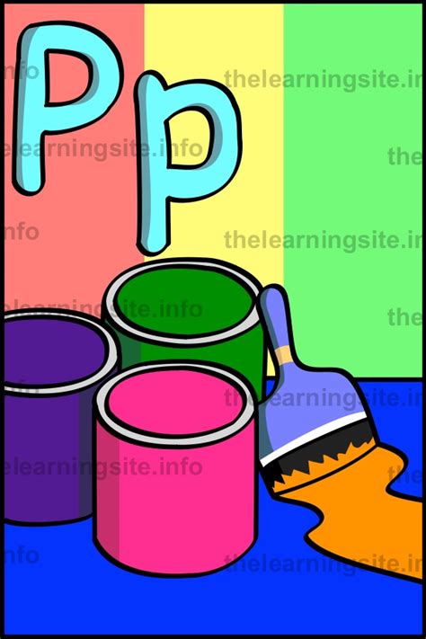 Letter P Flashcard Paint The Learning Site