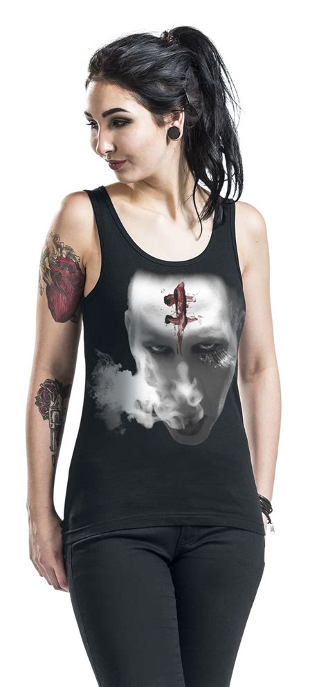 Последние твиты от marilyn manson (@marilynmanson). Marilyn Manson The Mark Girl Top schwarz | Frauenoberteil ...