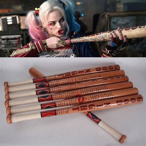 Women Harley Quinn Replica Baseball Bat Suicide Squad Weapon Costume Cosplay Wood Specialty