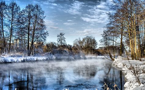 Photo Winter Nature Sky Landscape Photography Rivers Trees