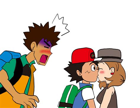 Ash And Serena S Second Kiss In Front Of Brock Drawn By Me Please Do Not Repost R Amourshipping
