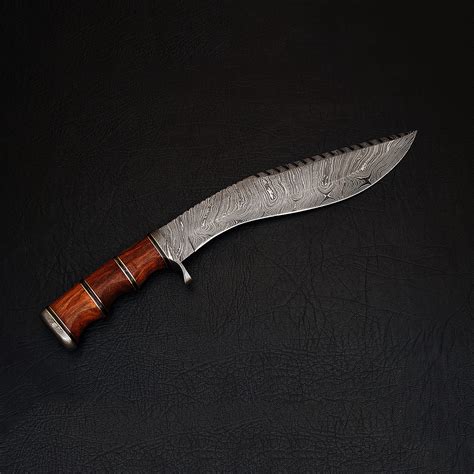 Damascus Kukri Knife Bk0169 Black Forge Knives Touch Of Modern