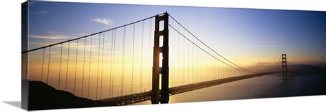 Silhouette Of A Bridge At Dawn Golden Gate Bridge San Francisco