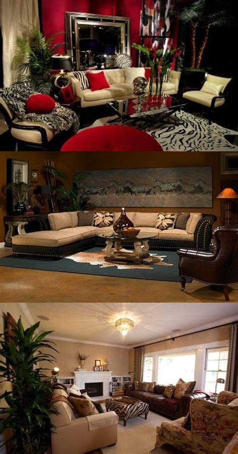 Such a fine idea for a bedroom some day! African Safari Living Room Ideas | Safari living rooms ...