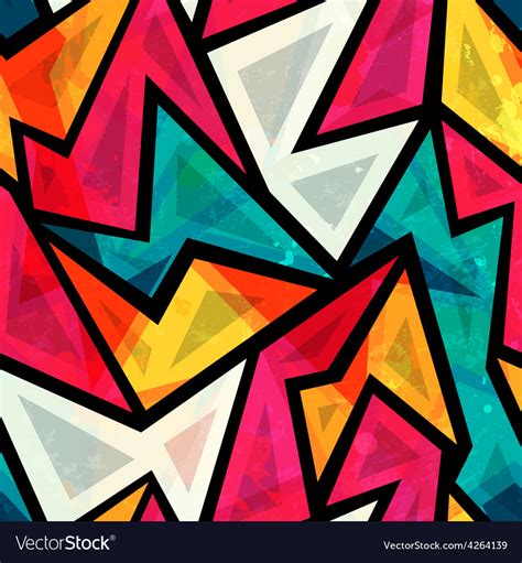 Abstract Colorful Geometric Seamless Pattern Vector Image