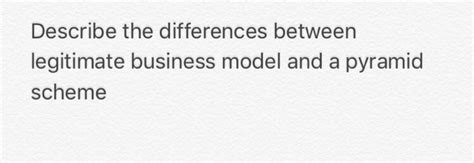 Solved Describe The Differences Between Legitimate Business