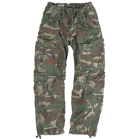 Mens Army Paratrooper Combat Cargo Baggy Work Trousers Pants Woodland