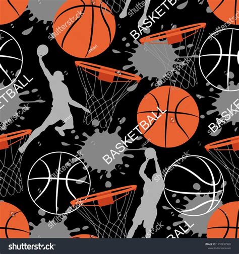 Basketball Game Seamless Pattern Sports Abstract Royalty Free Image