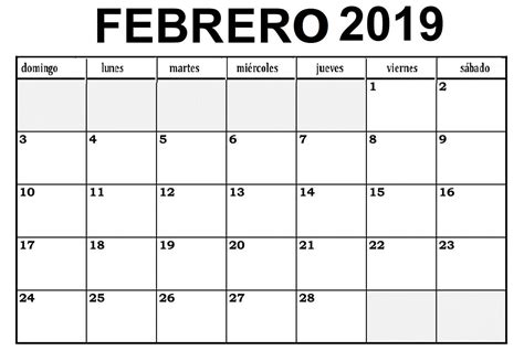 Calendario Febrero 2019 Calendar Word Search Puzzle Words