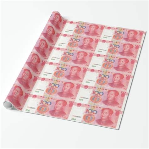 100 Yuan Chinese Money Wrapping Paper Zazzle