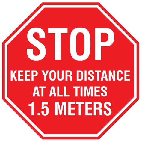 Floor Marker Stop Keep Your Distance At All Times 15 Meters 300