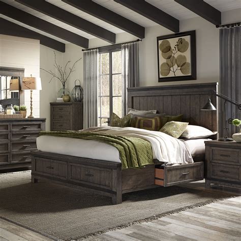 Thornwood Hills Queen Two Sided Storage Bed Dresser And Mirror Chest