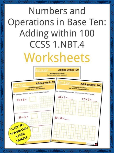 Numbers And Operations In Base Ten Adding Whole Numbers Worksheets