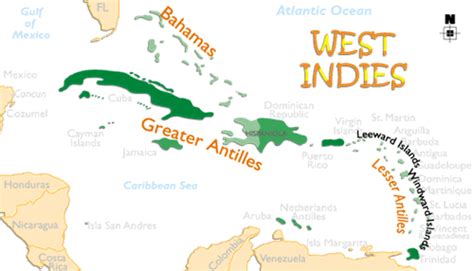 Map Of West Indies Caribbean Printable Map