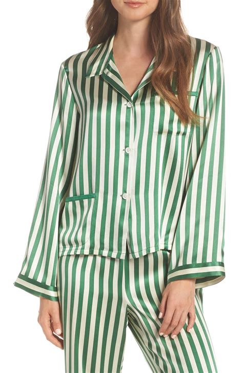 Morgan Lane Ruthie Silk Stripe Pajama Top Nordstrom