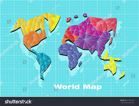 World Map Grid Stock Vector Royalty Free 271951481 Shutterstock