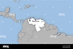 3D Render abstracto del mapa de Venezuela resaltada en color blanco y ...