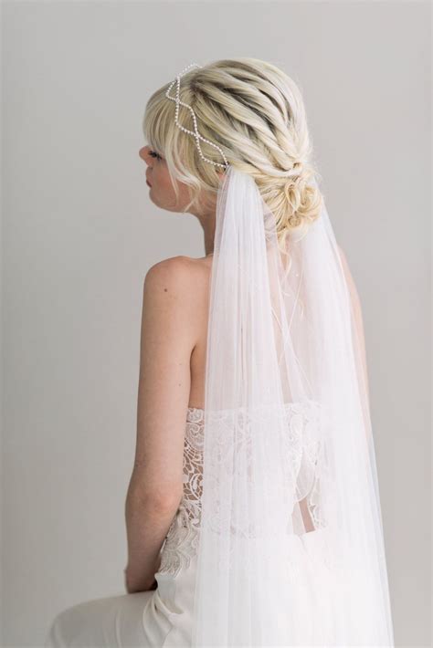 Amelia Draped Crystal Wedding Veil Sash And Veil Artisan Veil Maker