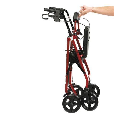 Drive R Wheel Rollator With Seat Folding Mobility Aid Walker