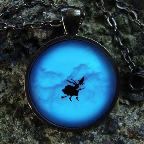 Glow In The Dark Necklace Silver Moon Necklace Glowing Etsy