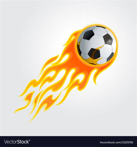 Flaming Soccer Ball Royalty Free Vector Image Vectorstock