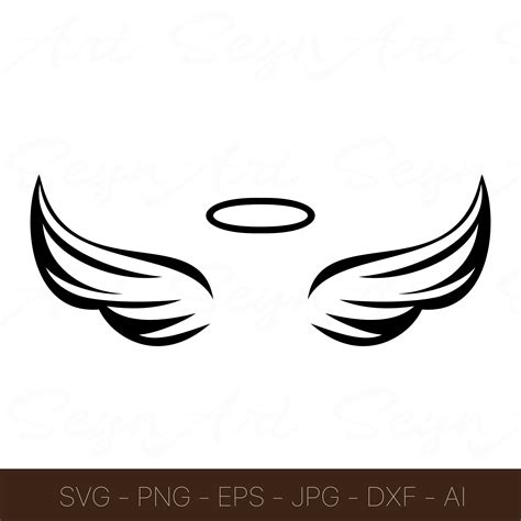 Angel Wings Svg Halo Svg Eps Png Ai Dxf And  Files Etsy Finland