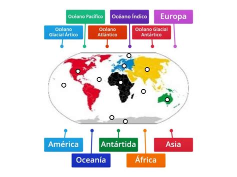 Océanos Y Continentes Labelled Diagram