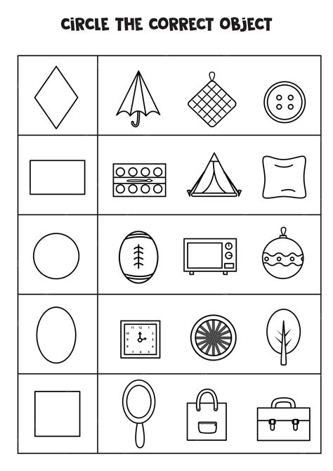 Premium Vector Worksheet For Learning Geometrical Shapes Matching