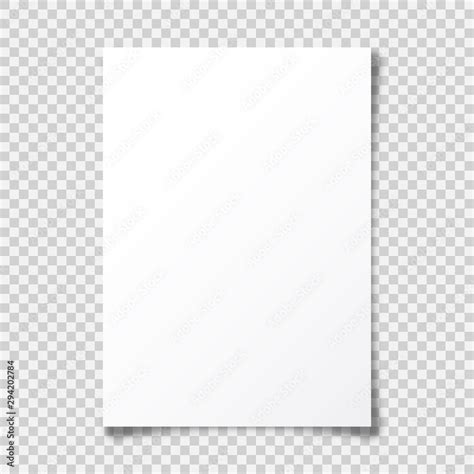 Plakat Realistic Blank Paper Sheet With Shadow In A4 Format On