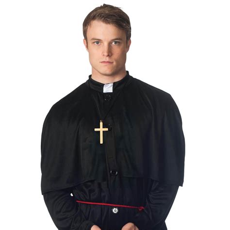 Ml Mens Vicar Black Priest Tart Clergyman Monk Church Fancy Dress Costume Cross Ebay