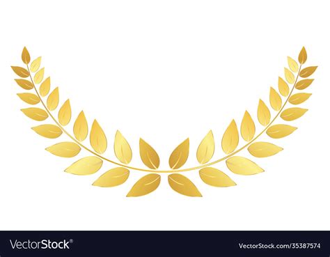 Golden Laurel Wreath Isolated On White Background Vector Image