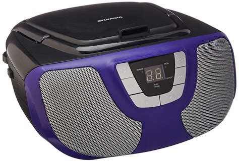 Sylvania Portable Cd Player Boom Box Amfm Radio Purple Big Nano