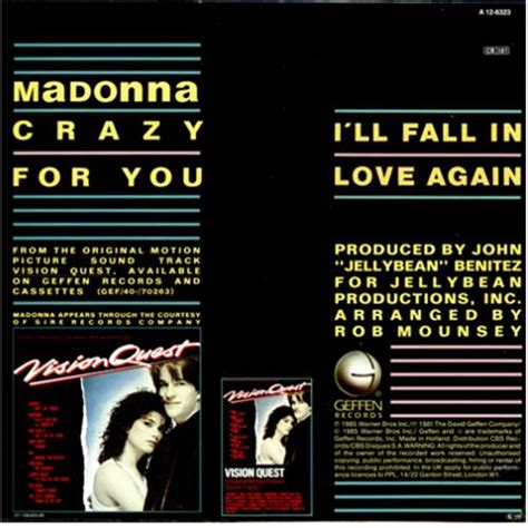 Madonna Crazy For You Withdrawn Sleeve Dutch 12 Vinyl Single 12