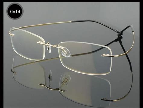 9 colors lightest optical glasses memory titanium alloy rimless frame myopia prescription