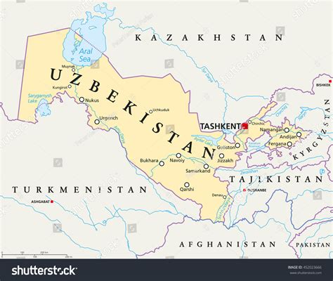 Uzbekistan Political Map Capital Tashkent National