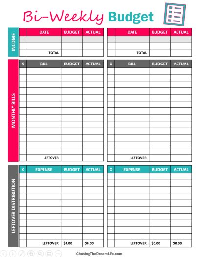 Calendars And Planners Paper Bi Weekly Budget Workbook Bi Weekly Budget