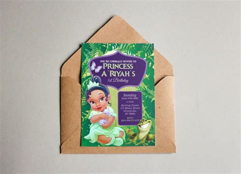 Baby Tiana Invitation Princess And The Frog Invitation Etsy